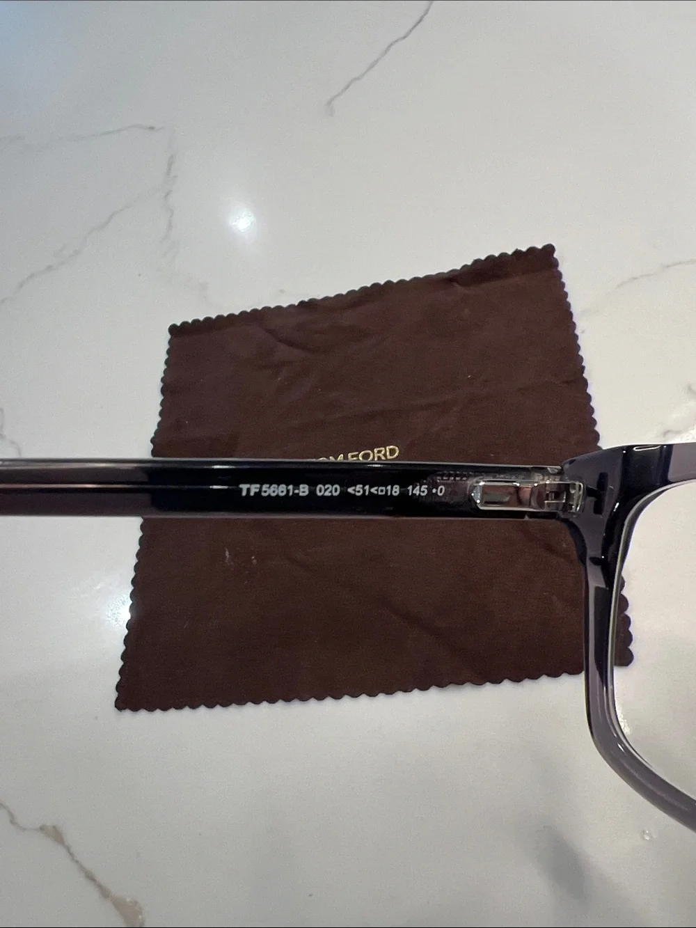 Tom Ford unisex Dark Brown Square Optical Glasses with Brown Case